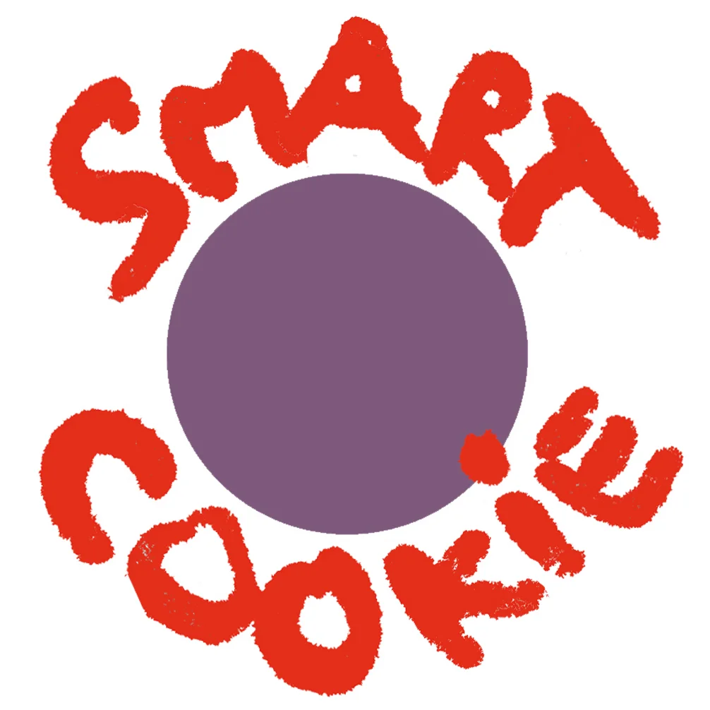 Logo von Smart Cookie Games: roter Schriftzug um einen violetten Kreis
